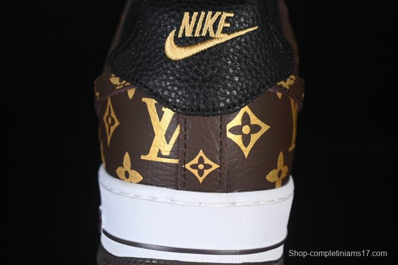 Nike Air Force 1 '07 Low LV Collaboration Classic White Brown Casual Sneakers - CZ3986-004