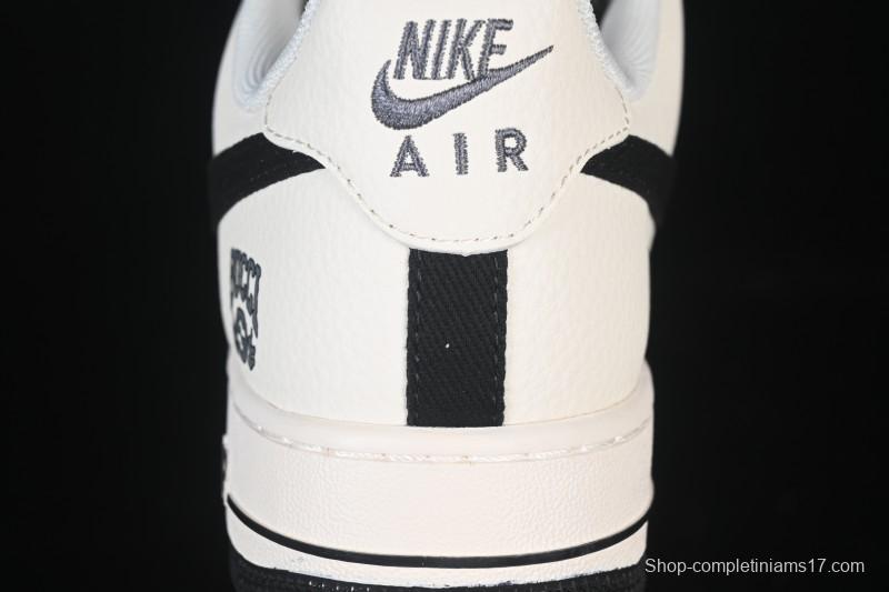 Nike Air Force 1 '07 Low Gucci Collaboration Off-White Black Canvas Hook Low-Top Casual Sneakers - XD2588-605