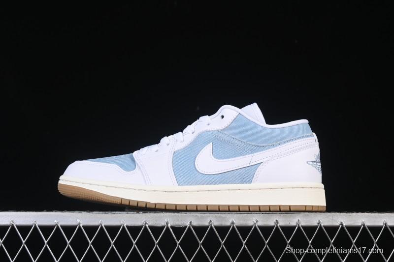 Nike Air Jordan 1 Low Denim Worn Blue Retro Basketball Shoes - HQ2004-400
