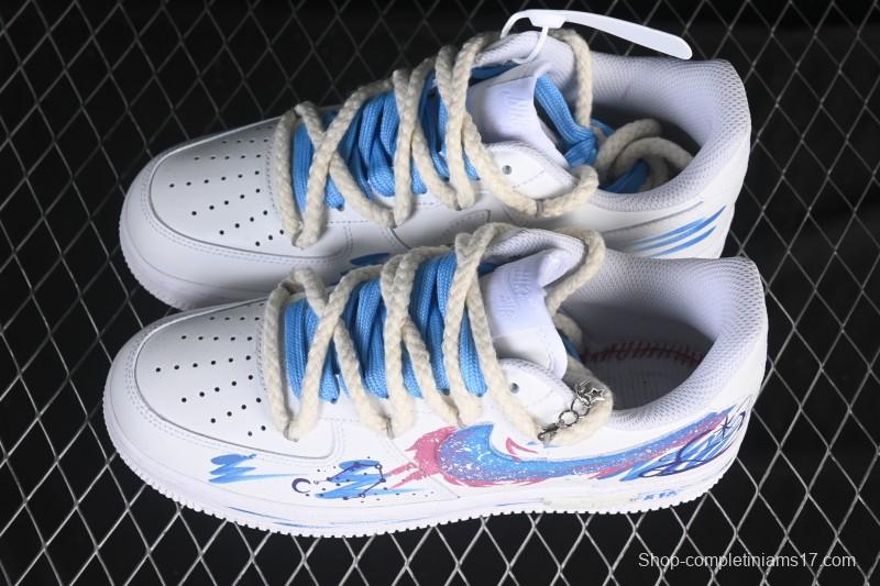 Nike Air Force 1'07 Low Libra Hand-Painted Zodiac Series Low-Top Casual Sneakers - 9231023