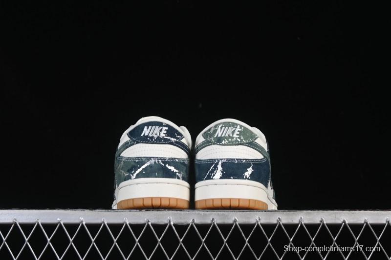 Nike SB Dunk Low Military Green Woven Custom Low-Top Casual Skate Shoes - SC0601-464