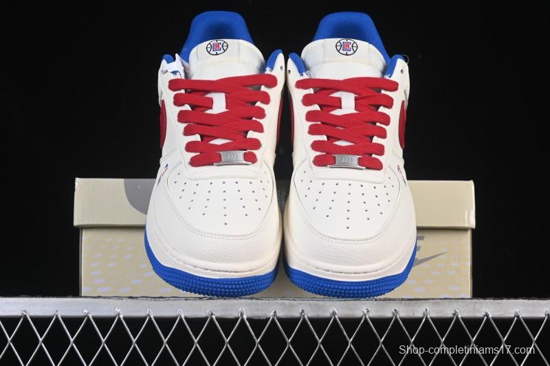 Nike Air Force 1 '07 Low NBA Collaboration Clippers Blue Red Casual Sneakers - QW5606-274