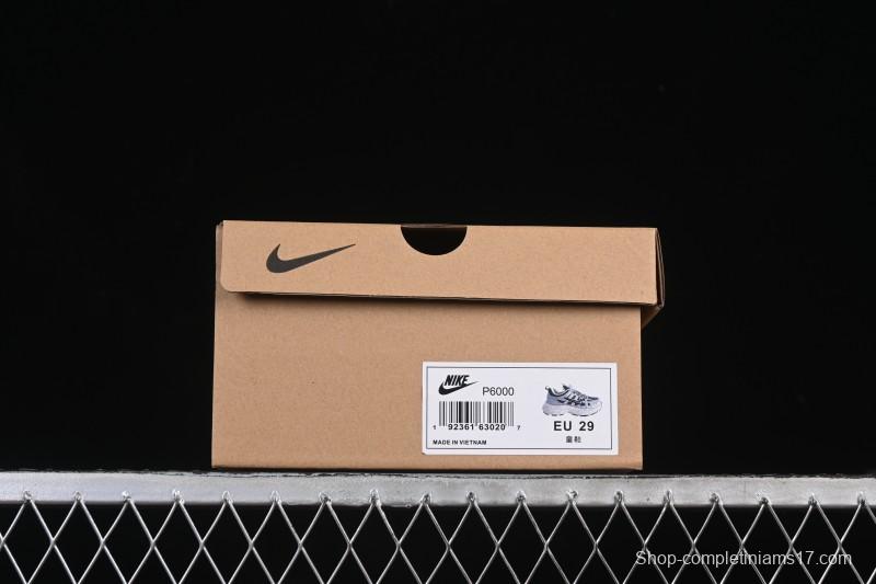 Nike P-6000 Retro Casual Sports Kids Shoes - Silver White Swoosh