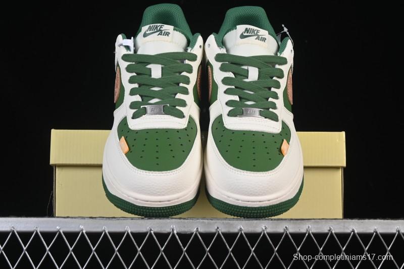 Nike Air Force 1 '07 Low Stone Island Collaboration Beige Green Floral Casual Sneakers - JP8028-010