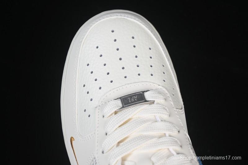 Nike Air Force 1 '07 Low Balenciaga Collaboration White Blue Gold Casual Sneakers - YF9511-803
