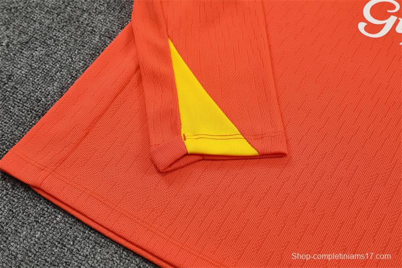 Player Version 25/26 Brazil Orange Half Zipper Jacket+Long Pants