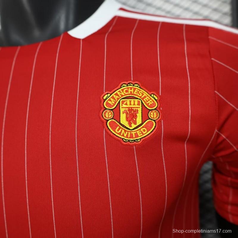 Player Version 25/26 Manchester United Red Adidas Original Casual Jersey