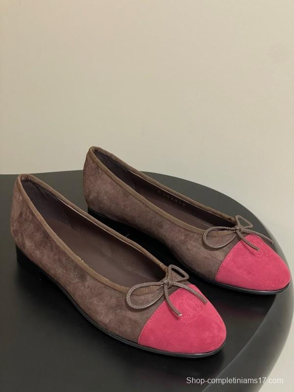 Adidas 2025 SS Bow Ballet Flats Classic Suede Flat Shoes - KFY00300