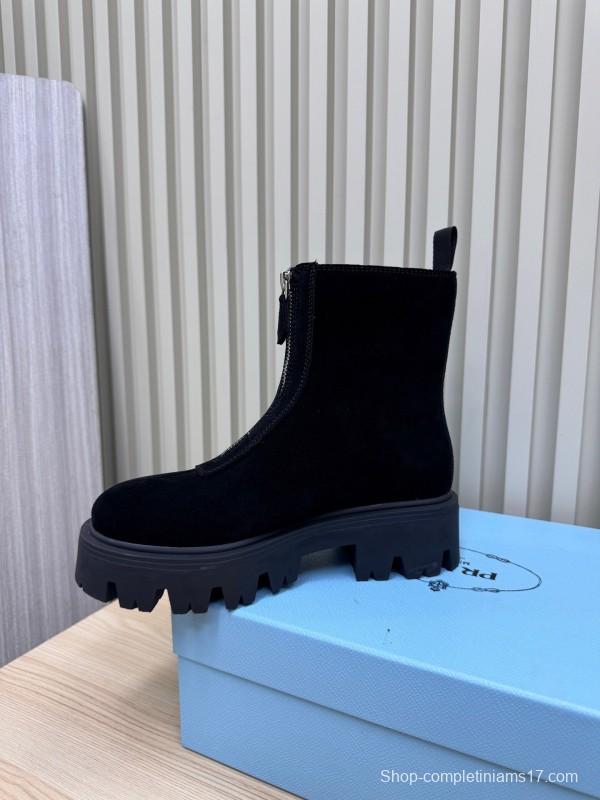 Prada Unisex Martin Boots Premium Leather Construction - LY00340