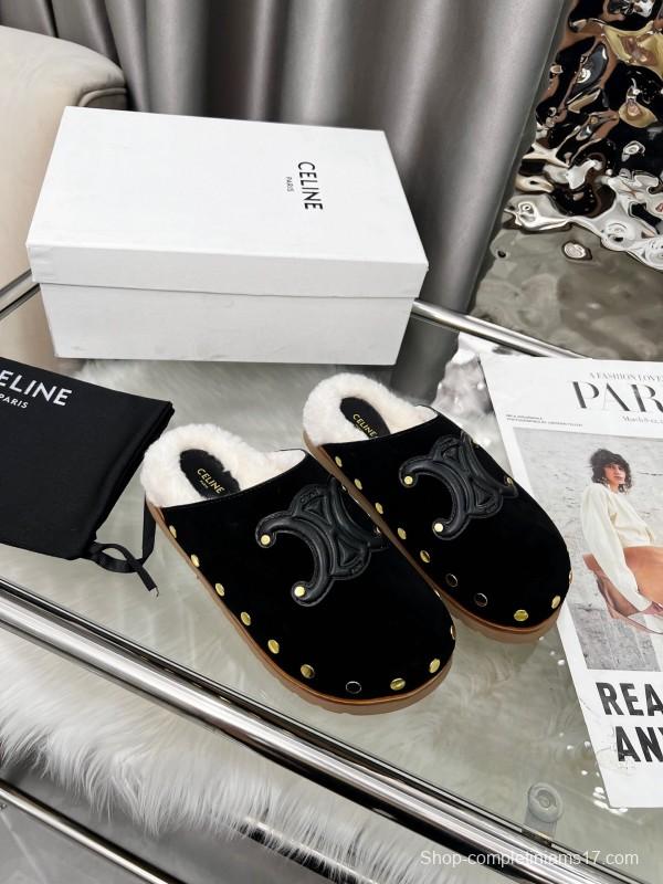 CELINE 2025 SS Studded Birkenstock Sandals - LY00270