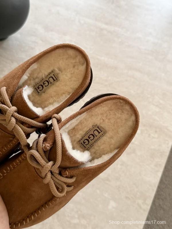 UGG Fall Winter New Potato Wool Slippers Retro Acrylic Buckle Design - KFY00250