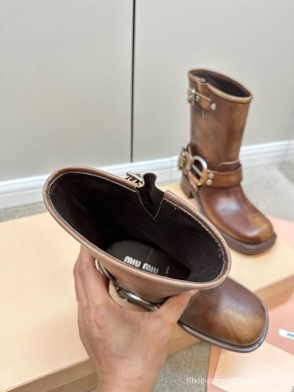 Miu Miu Fall/Winter 2025 Limited Edition Punk Style Martin Boots - LY00500