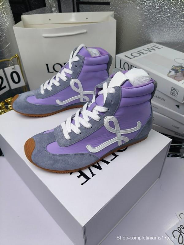 LOEWE High-Top German Training Sneakers Retro Casual White Shoes - LY00330