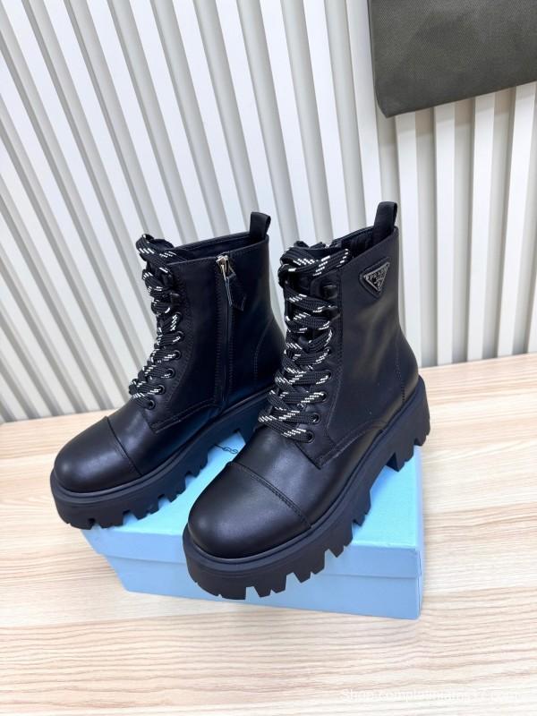 Prada 2025/SS Platform Martin Boots with Iconic Triangle Logo - LY0350