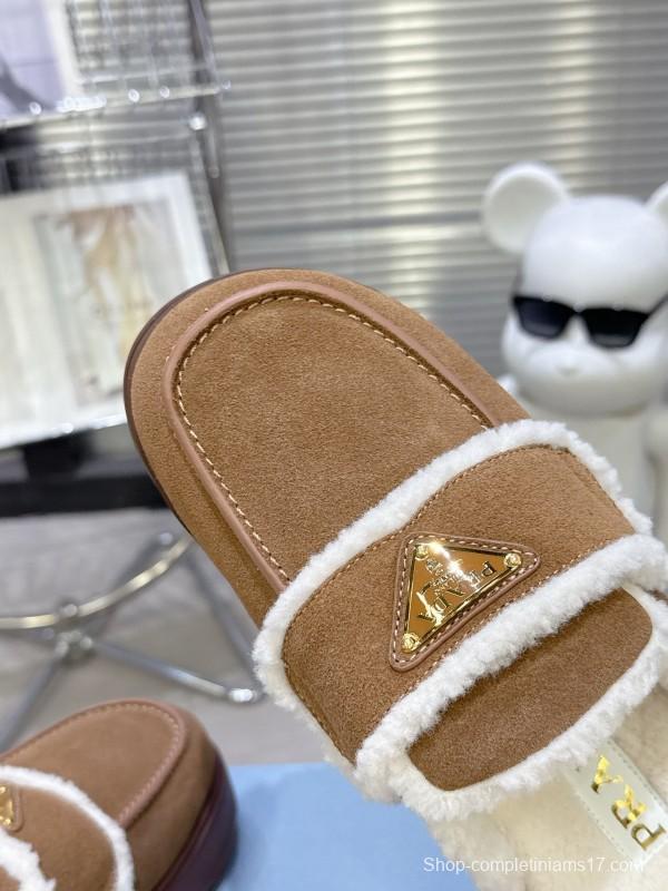 Prada 2025 SS Early Spring Fur Slippers - KFY00280