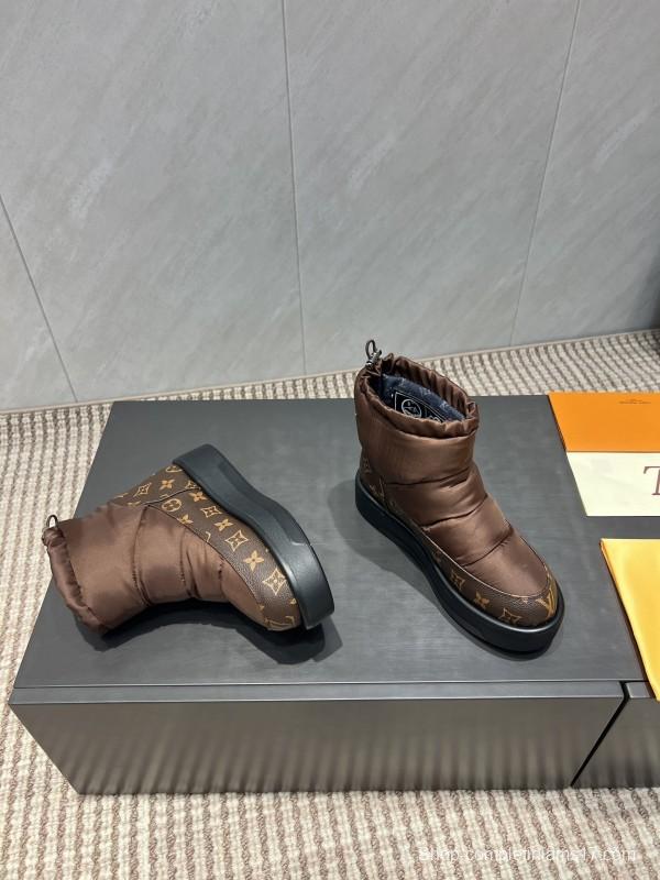 Louis Vuitton Winter Snow Boots Round Toe Thick Sole - KFY00310