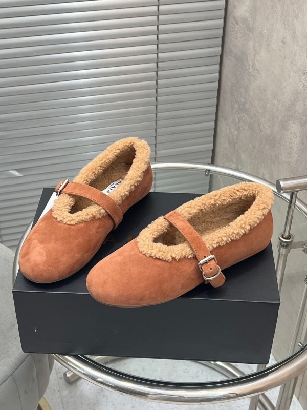 Alaia Fall/Winter 2025 Wool Mary Jane Ballet Flats - KFY00310