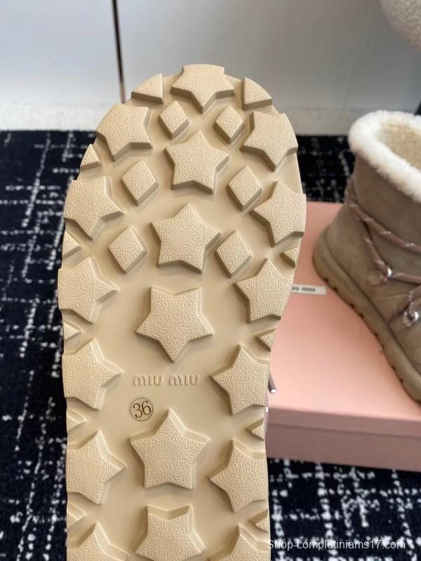 Miu Miu 2025/SS Lace-Up Snow Boots - AS00310