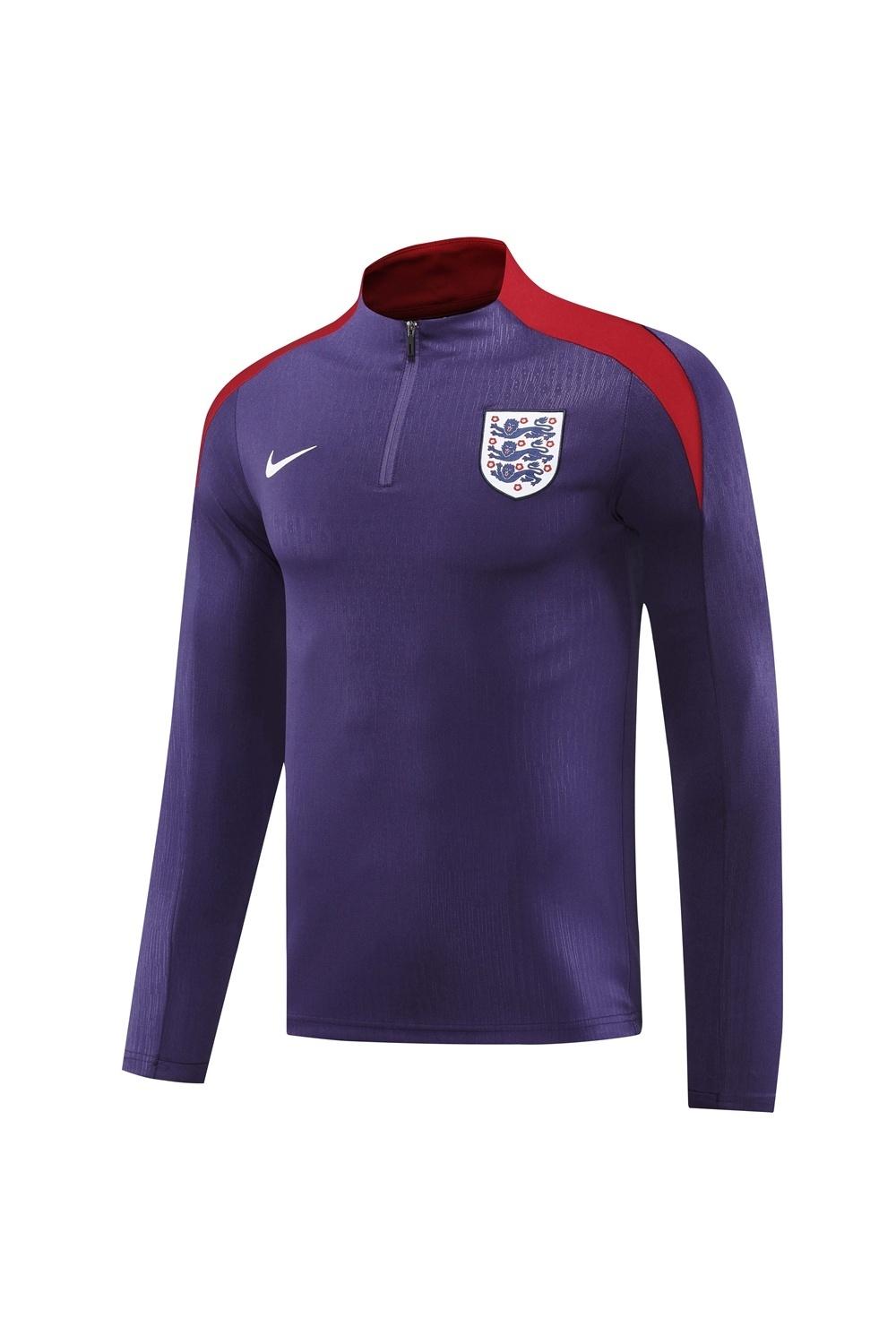 2025 England Purple Half Zipper Jacket+Long Pants