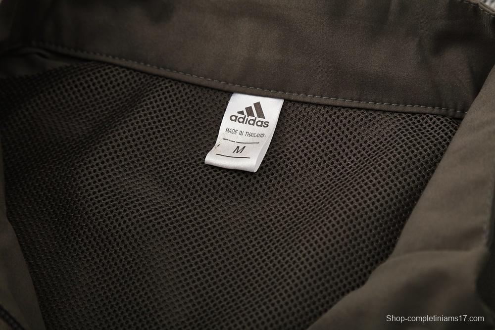 25/26 Real Madrid Dark Green Half Zipper Jacket+Long Pants S-3XL