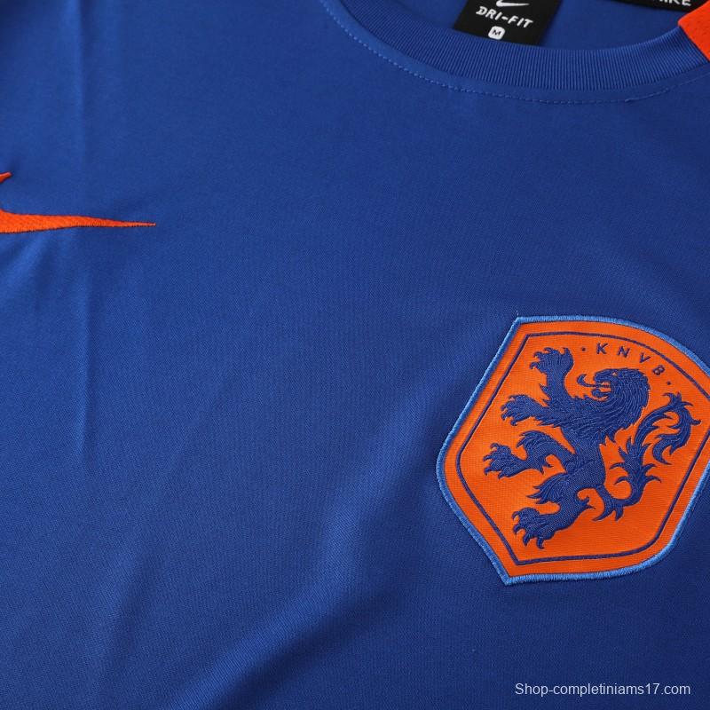 2025 Netherlands Blue Short Sleeve+Soccer Shorts
