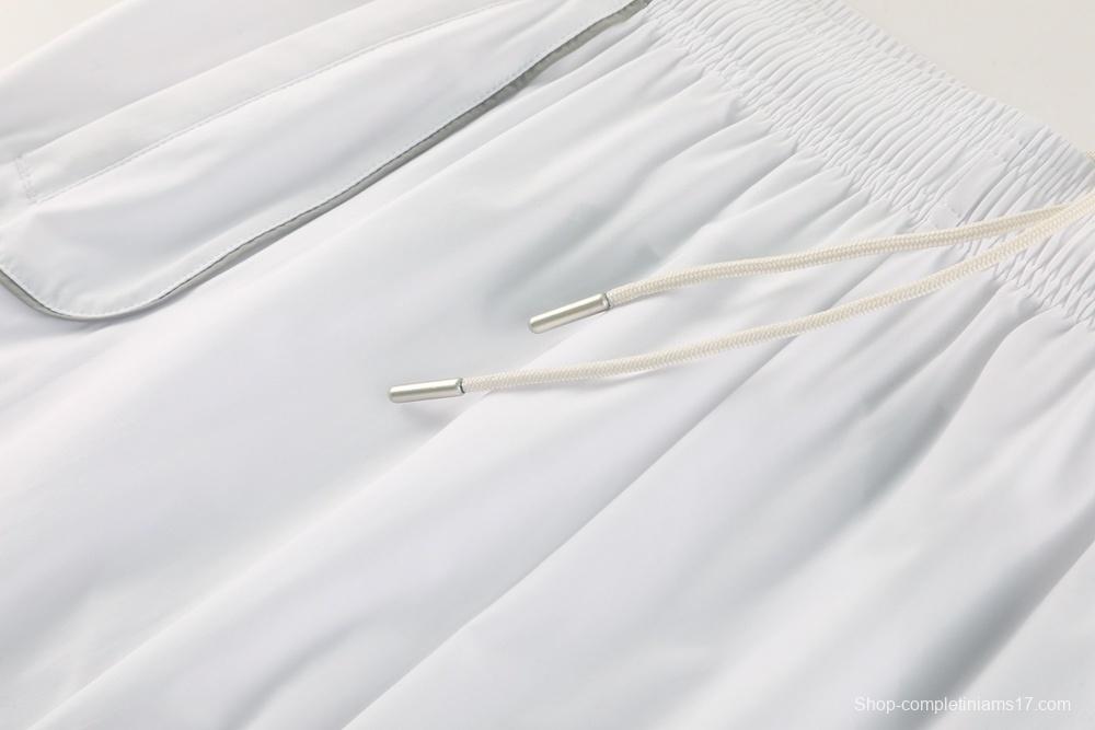 25/26 Real Madrid White Half Zipper Jacket+Long Pants S-3XL