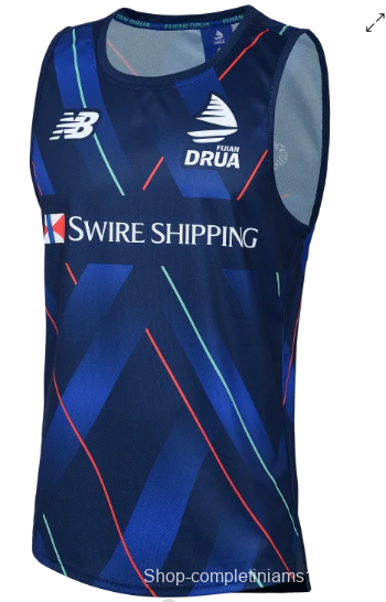 25/26 Fijian Drua Navy with Diagonal Stripes Training Vest