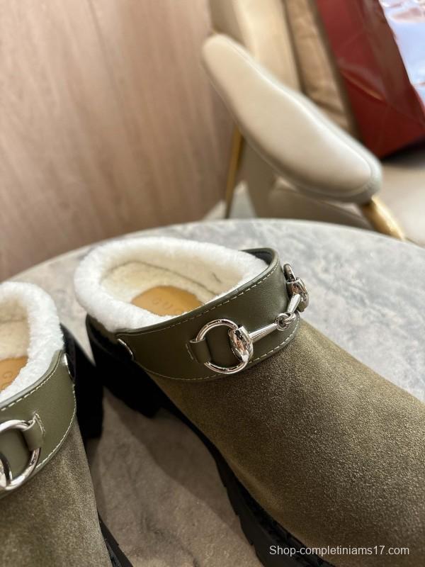 Hermès Teddy Wool H Slippers Flat Sole Fur Slides - LY00260/230