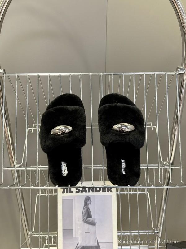 Alaïa Fall/Winter 2025 Fur Slippers - KFY00230