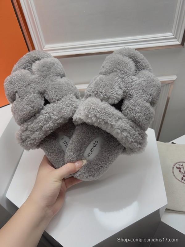 H Erijus Shoes 2025/SS Teddy Wool Slippers - LY00270