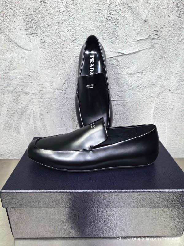 Prada Shuffle Monk Loafers Classic Retro Men's Leather Shoes - AS00380