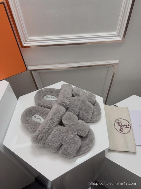 H Erijus Shoes 2025/SS Teddy Wool Slippers - LY00270