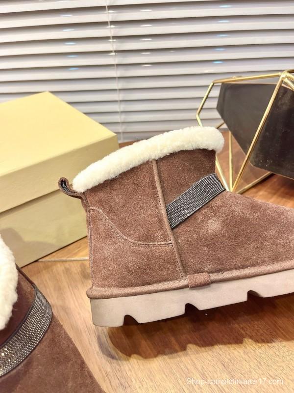 Brunello Cucinelli Winter New Snow Boots Sheepskin Bun Boots - AS00350