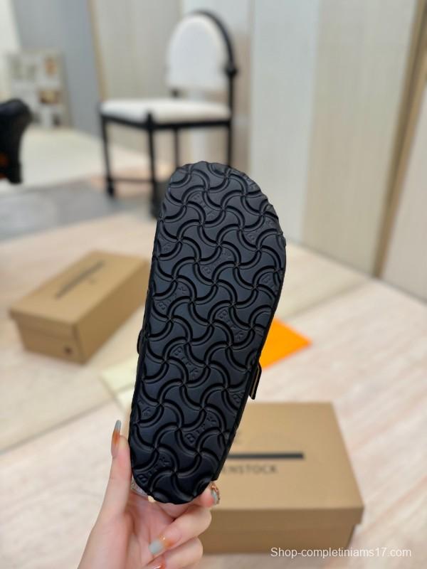 Louis Vuitton Louis Vuitton × BIRKENSTOCK Collaboration Boston Closed-Toe Soft Sole Mule Slippers - KFY00300