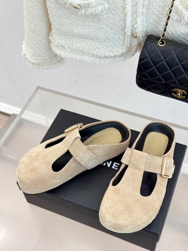 Chanel 2025 SS Minimalist Retro Birkenstock Sandals Half-Slip - KFY00280