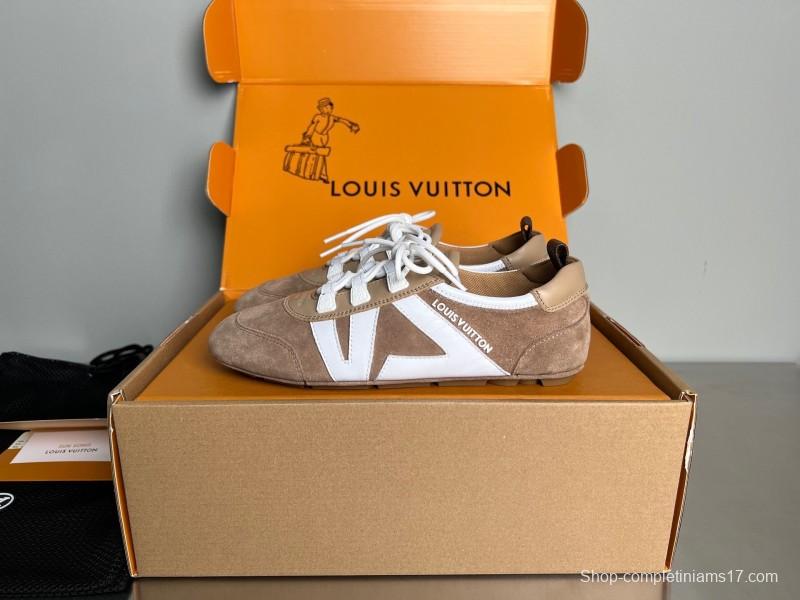Lv Sneakerina 2025 SS Ballet Round Toe Lace-Up Low Top Lifestyle Casual Shoes - YC