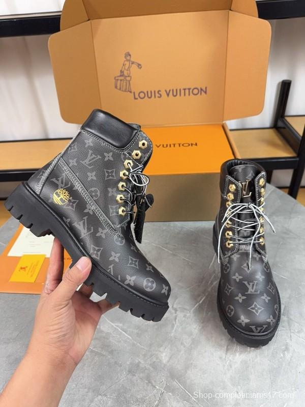 Timberland x LV Monogram Ankle Boots Waterproof Suede - LY00380