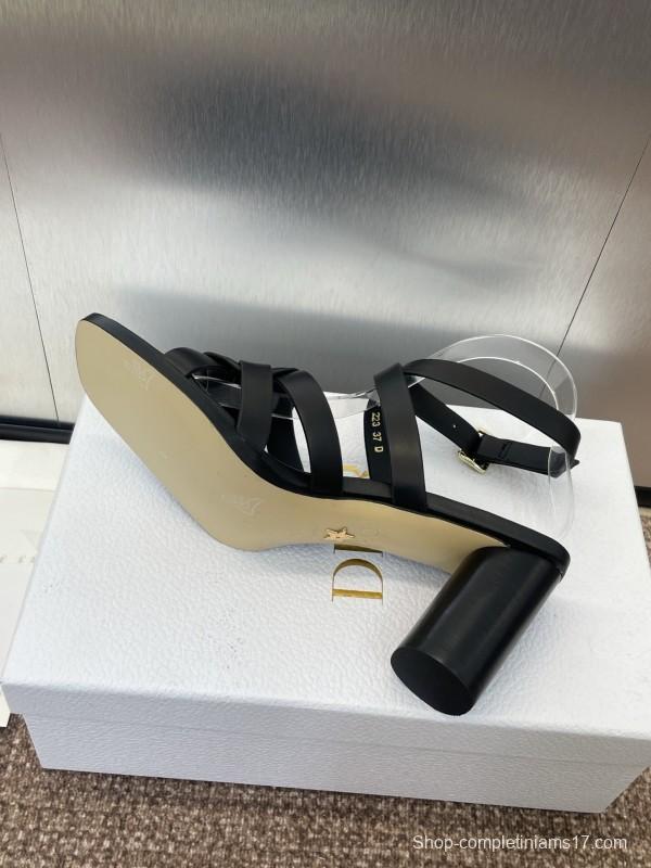 Dior D-Club Jelly Color Hollow Layered Cross Strap High Heel Women's Shoes - KFY00290