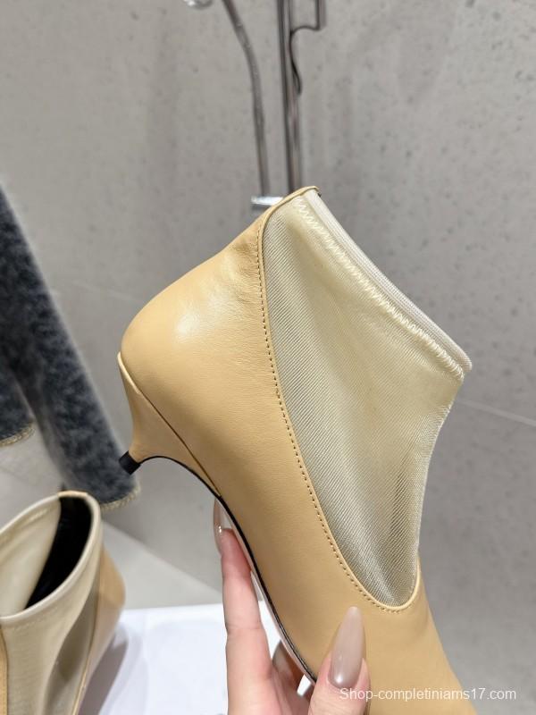 THEROW 2025SS French Retro Minimalist Mesh Kitten Heel Sandals - KFY00320