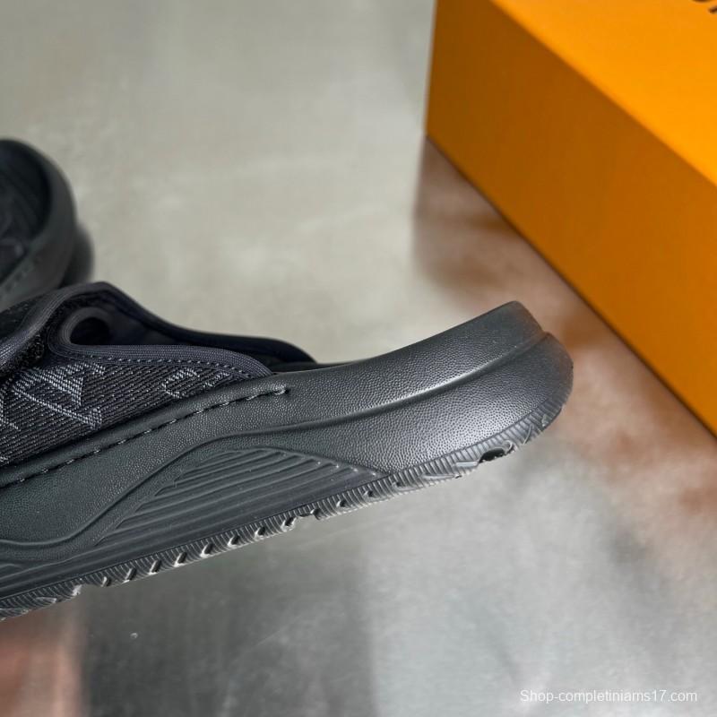 Louis Vuitton Miami Mule Slip-On Sandals with Hook and Loop Fastener - YC