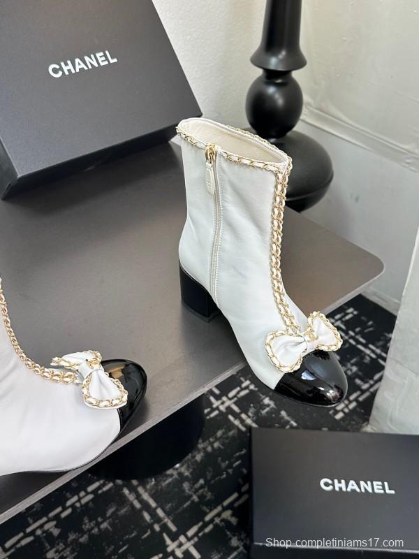 Chanel 2025/SS Bow Chain Stiletto Ankle Boots - LY00370