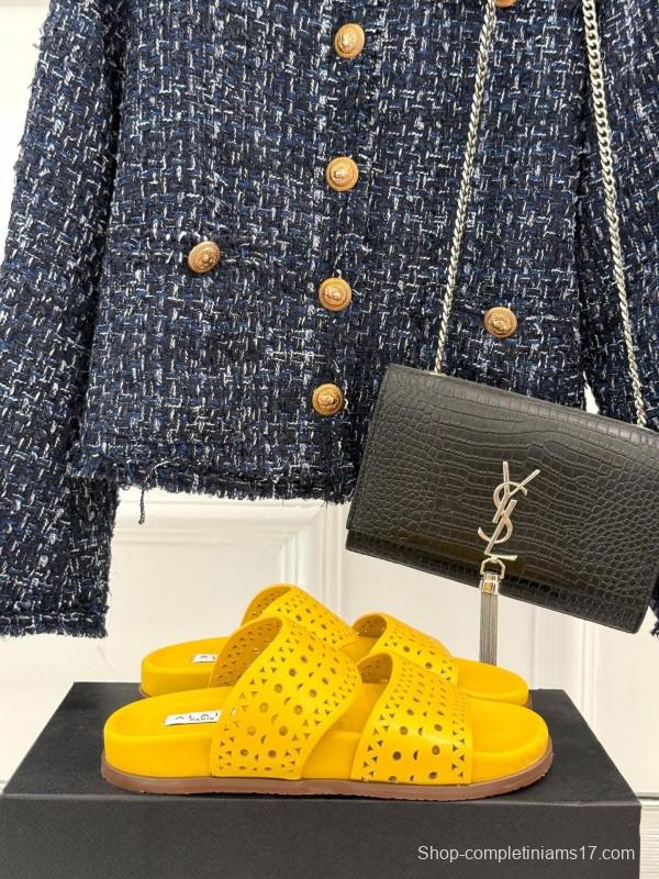 Alaia 2025 SS Hollow-Out Casual Sandals - KFY00260