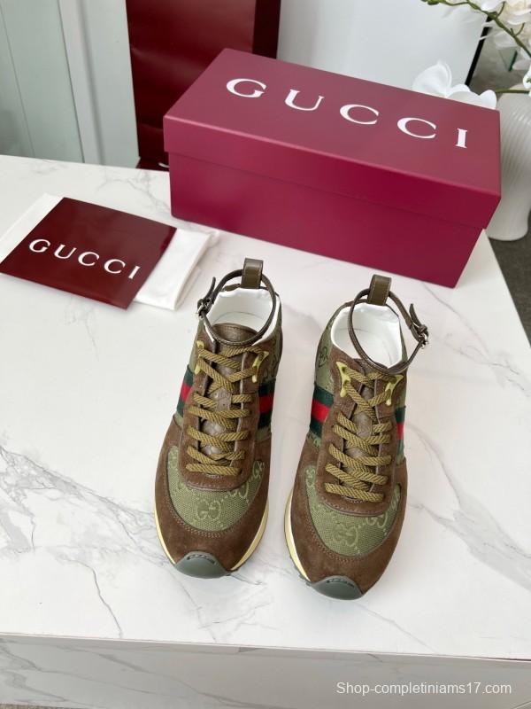 Gucci Women's Casual Shoes with GG Supreme Print and Metal Horsebit Detail - AS00330
