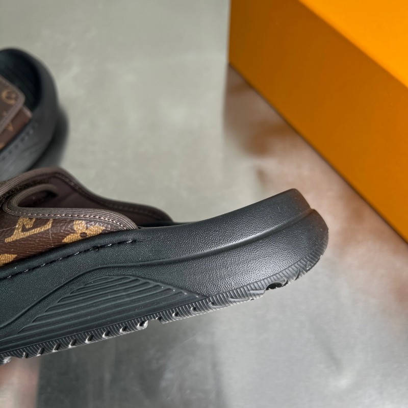 Louis Vuitton Miami Mule Slip-On Sandals with Velcro Strap - YC