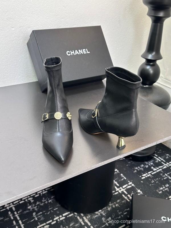 Chanel 2025/SS 24B Autumn Winter New High Heel Bow Sock Boots - LY00380