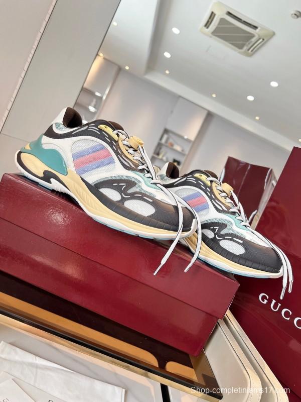 Gucci 2025 SS Collection 2.0 Sneakers with Reflective Stripes and Retro Design - AS00450