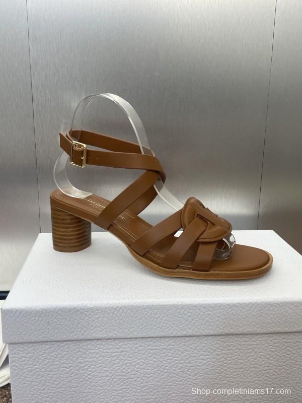 Dior D-Club Jelly Color Hollow Layered Cross Strap Mid Heel Women Shoes - KFY00290