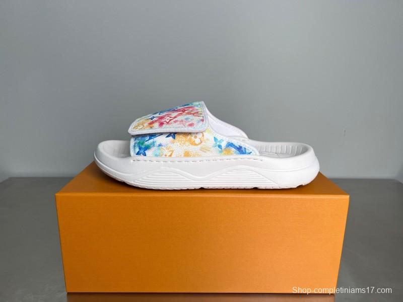 Louis Vuitton Miami Mule Slip-On Sandals with Velcro Strap - YC