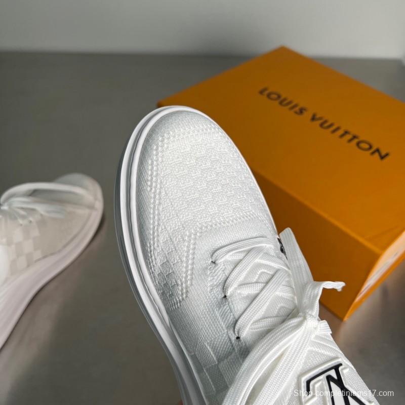 Louis Vuitton Beverly Hills Monogram Knit Sneakers with Imported IP Foam Sole - YC