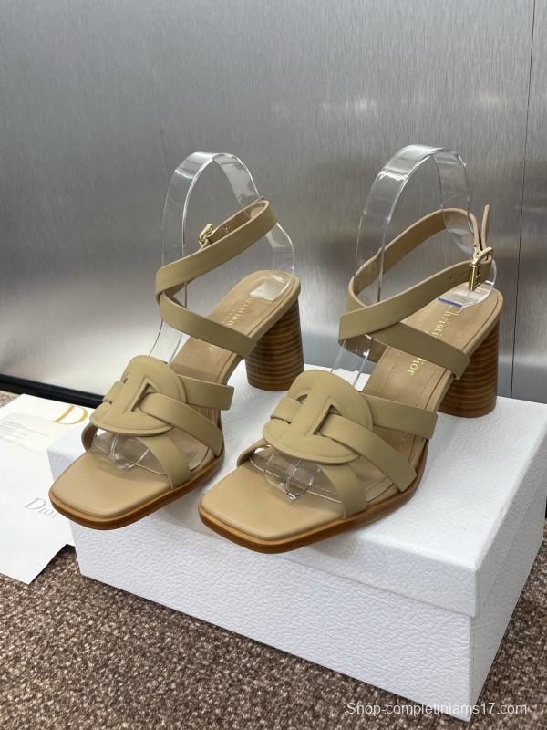 Dior D-Club Jelly Color Hollow Layered Cross Strap High Heel Women Shoes - KFY00290